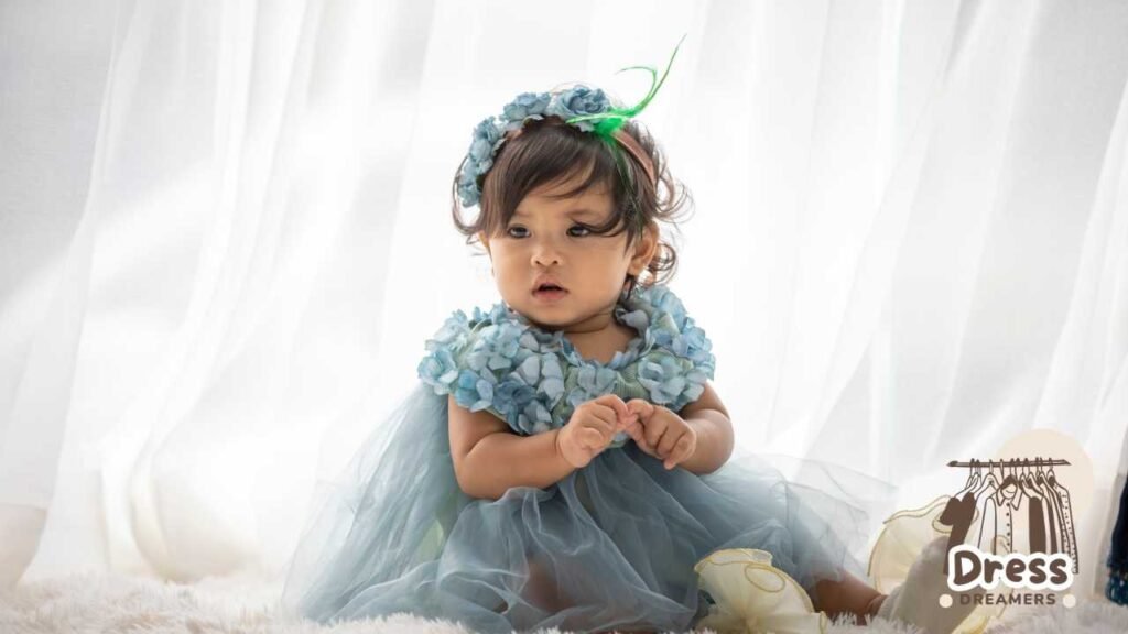 Baby Blue A-Line Dress: Vintage Charm with a Modern Twist